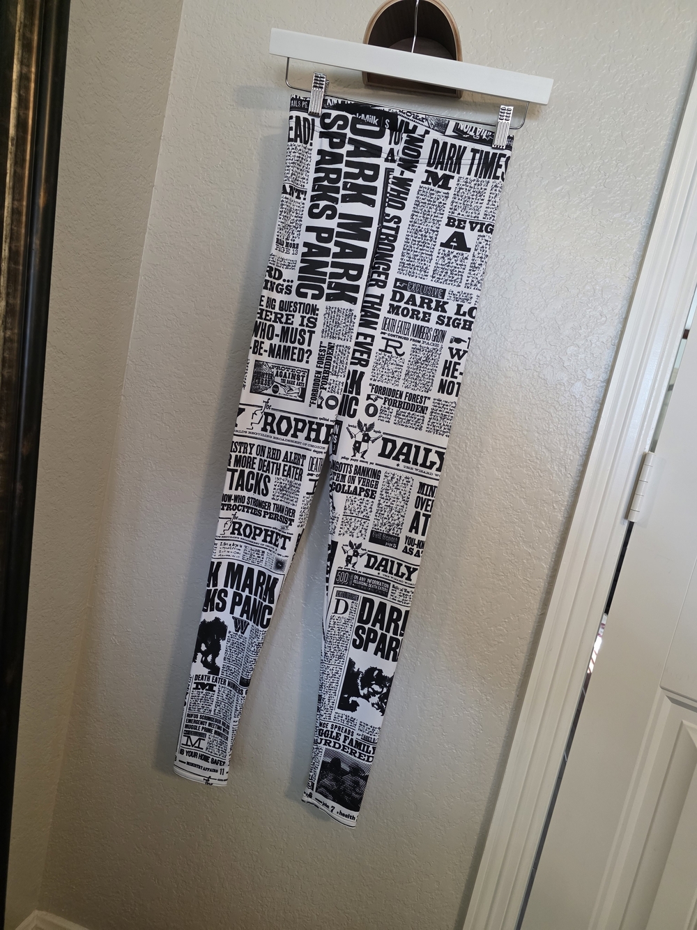 Blackmilk Black & White Newspaper Print Leggings